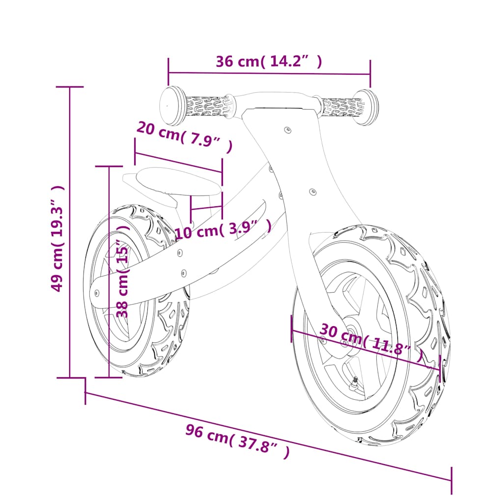 vidaXL Balance Bike for Children with Air Tyres Red