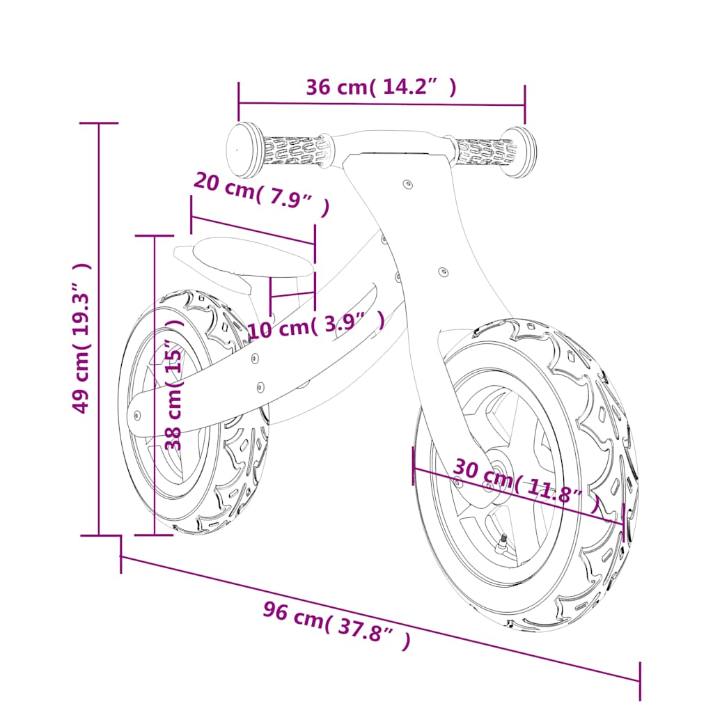 vidaXL Balance Bike for Children with Air Tyres Blue