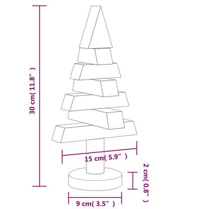 vidaXL Wooden Christmas Trees for Decoration 2 pcs 30 cm Solid Wood Pine - Brown
