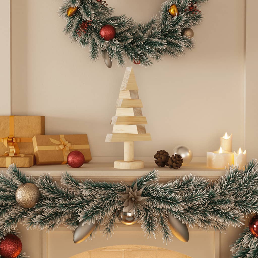 vidaXL Wooden Christmas Trees for Decoration 2 pcs 30 cm Solid Wood Pine - Brown