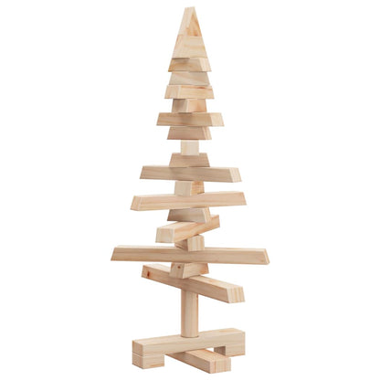 vidaXL Wooden Christmas Tree Solid Pine Wood Natural with Unfinished - Brown - 60 cm