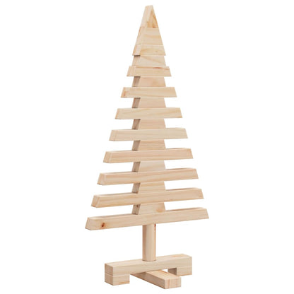 vidaXL Wooden Christmas Tree Solid Pine Wood Natural with Unfinished - Brown - 60 cm