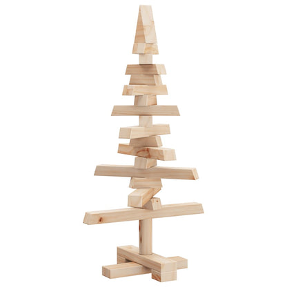 vidaXL Wooden Christmas Tree Solid Pine Wood Natural with Unfinished - Brown - 60 cm