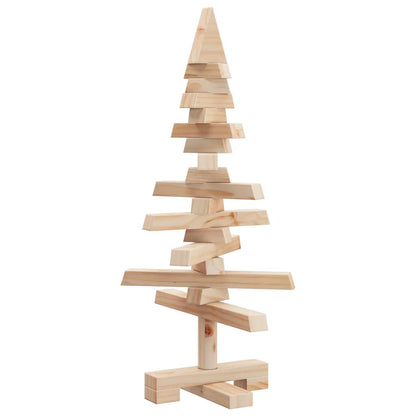 vidaXL Wooden Christmas Tree Solid Pine Wood Natural with Unfinished - Brown - 60 cm