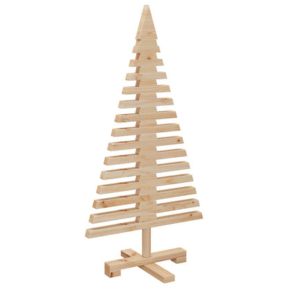 vidaXL Wooden Christmas Tree Solid Pine Wood Natural with Unfinished - Brown - 90 cm