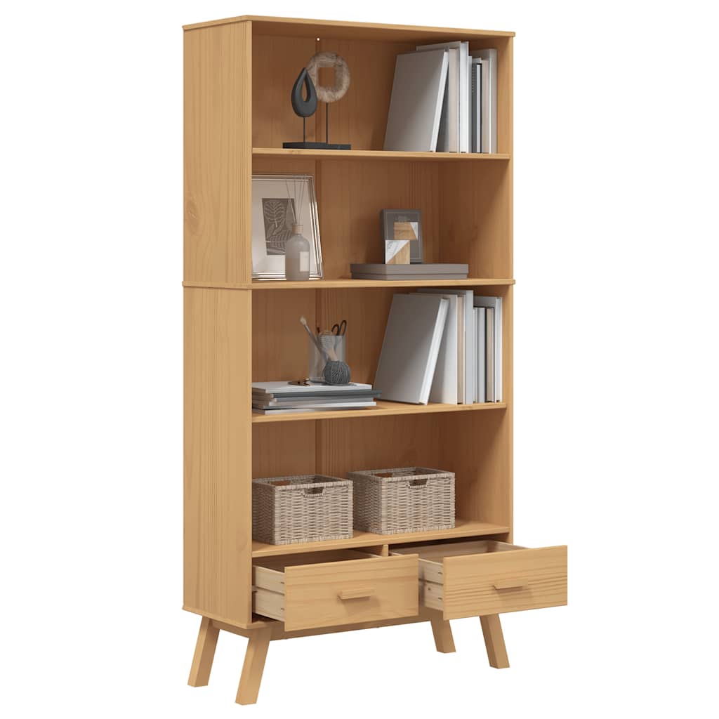 vidaXL Bookcase 4-Tier OLDEN Brown Solid Wood Pine