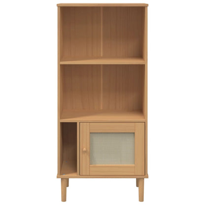 vidaXL Bookcase SENJA Rattan Look Brown 60x35x130 cm Solid Wood Pine