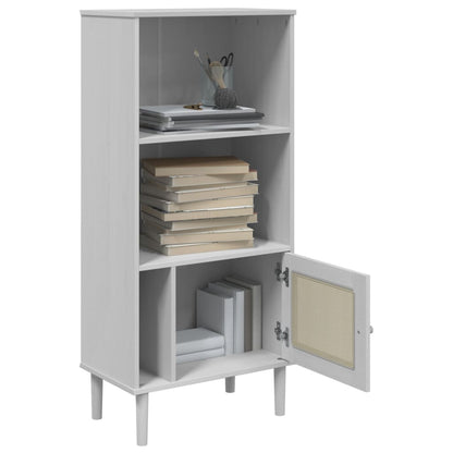 vidaXL Bookcase SENJA Rattan Look White 60x35x130 cm Solid Wood Pine