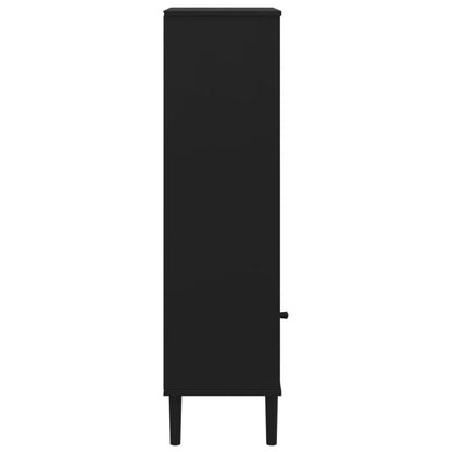 vidaXL Bookcase SENJA Rattan Look Black 60x35x130 cm Solid Wood Pine