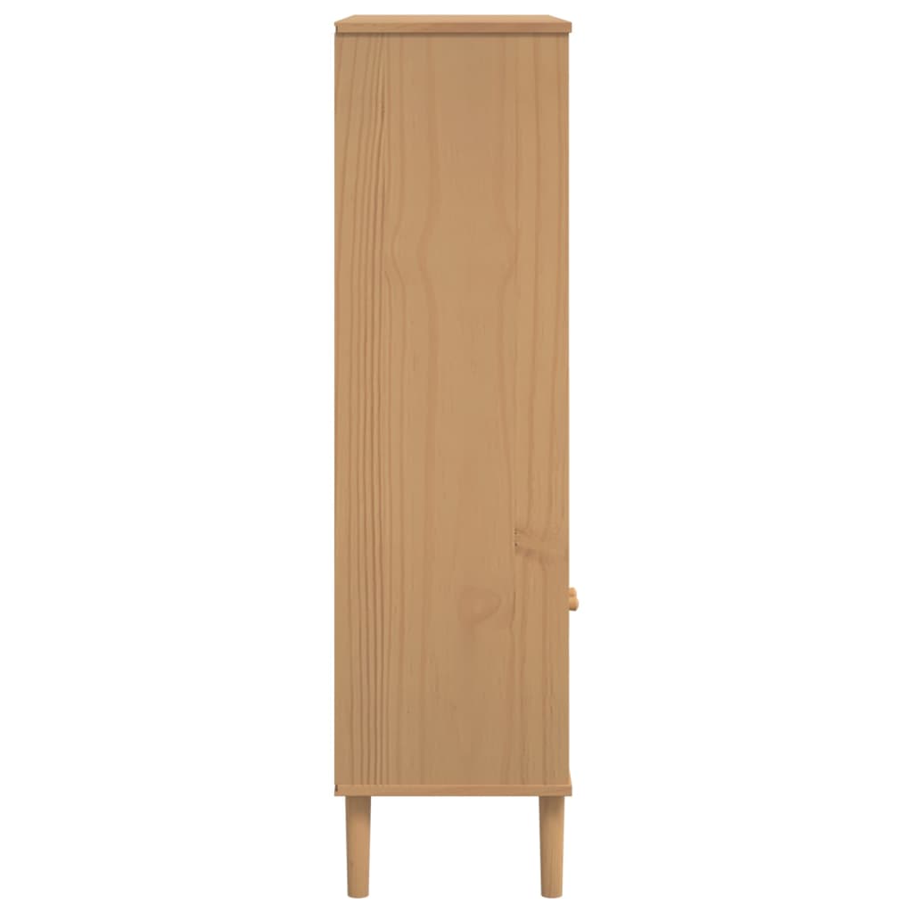 vidaXL Bookcase SENJA Rattan Look Brown 90x35x130 cm Solid Wood Pine