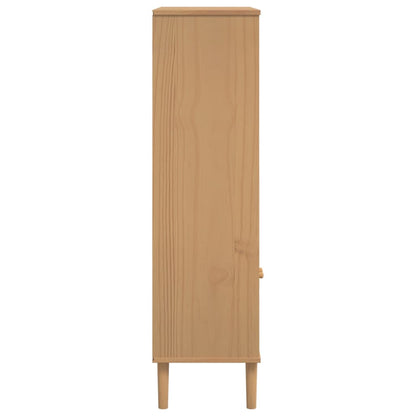 vidaXL Bookcase SENJA Rattan Look Brown 90x35x130 cm Solid Wood Pine