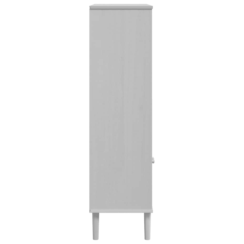 vidaXL Bookcase SENJA Rattan Look White 90x35x130 cm Solid Wood Pine