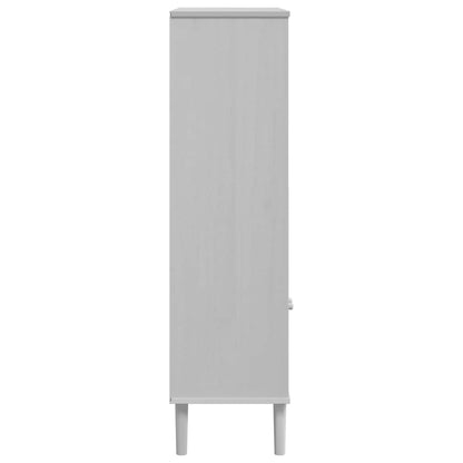 vidaXL Bookcase SENJA Rattan Look White 90x35x130 cm Solid Wood Pine