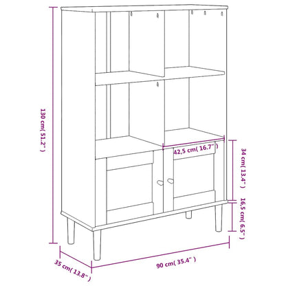 vidaXL Bookcase SENJA Rattan Look White 90x35x130 cm Solid Wood Pine