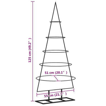 vidaXL Metal Christmas Tree for Decoration Black 125 cm