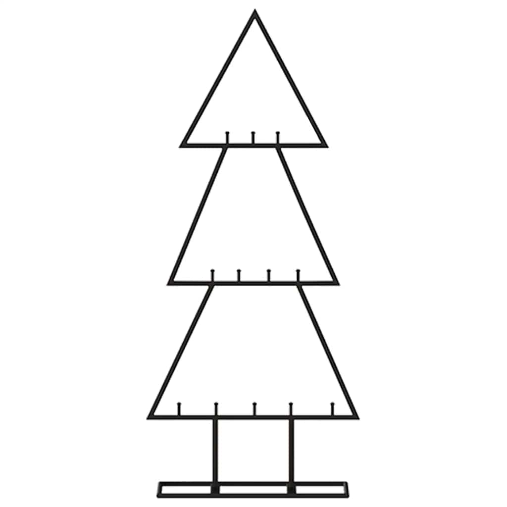 vidaXL Metal Christmas Tree for Decoration Black 60 cm