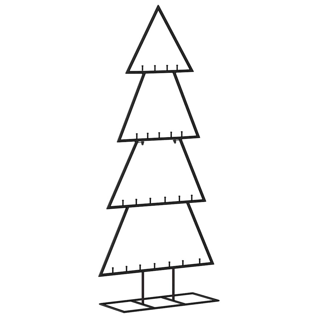 vidaXL Metal Christmas Tree | Black | Powder-coated steel | Medium | Hooks - 125 cm