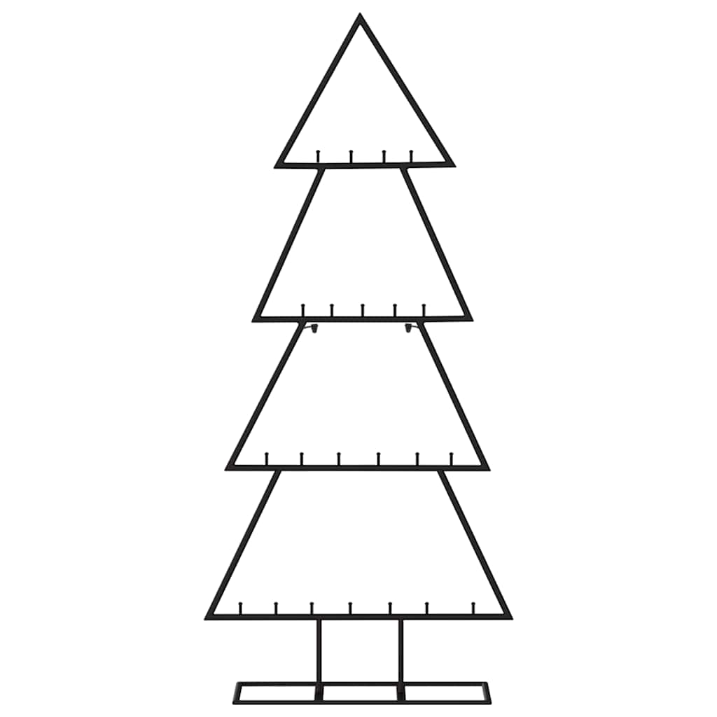 vidaXL Metal Christmas Tree | Black | Powder-coated steel | Medium | Hooks - 125 cm
