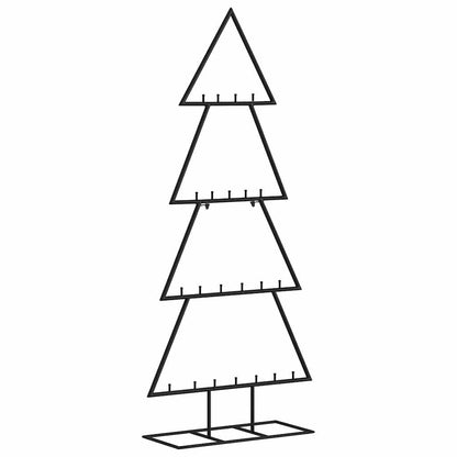 vidaXL Metal Christmas Tree | Black | Powder-coated steel | Medium | Hooks - 125 cm