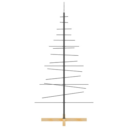 vidaXL Metal Christmas Tree with Wooden Base Black 150 cm