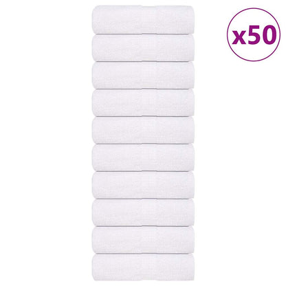 vidaXL Wash Towels ""FROGN"" 50 pcs White 30x30 cm 360 gsm