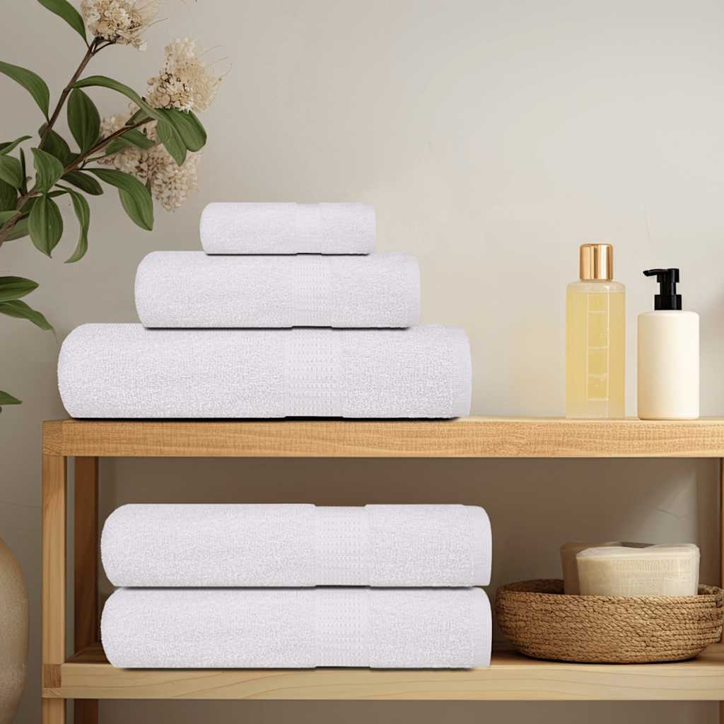 vidaXL Shower Towels ""FROGN"" 10 pcs White 70x140 cm 360 gsm - 140 x 70 cm