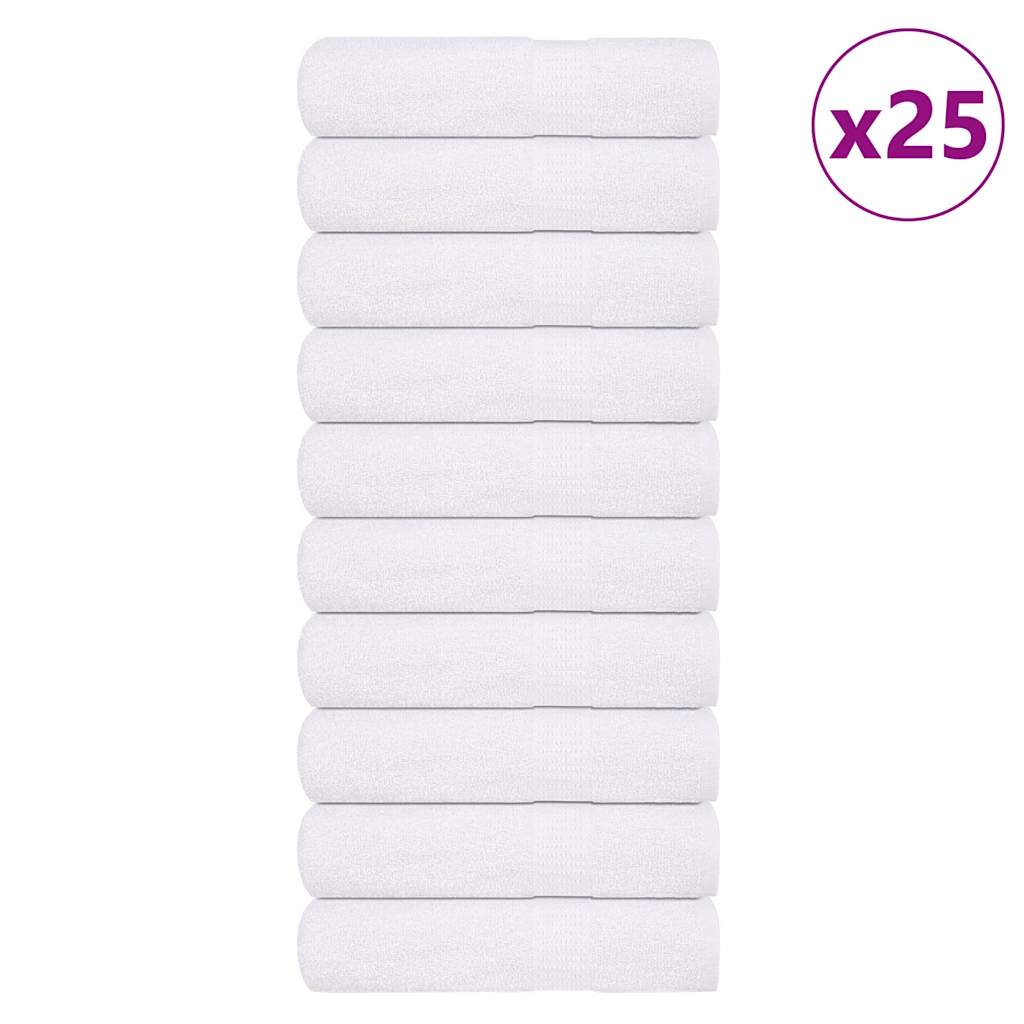 vidaXL Shower Towels ""FROGN"" 25 pcs White 70x140 cm 360 gsm - 140 x 70 cm
