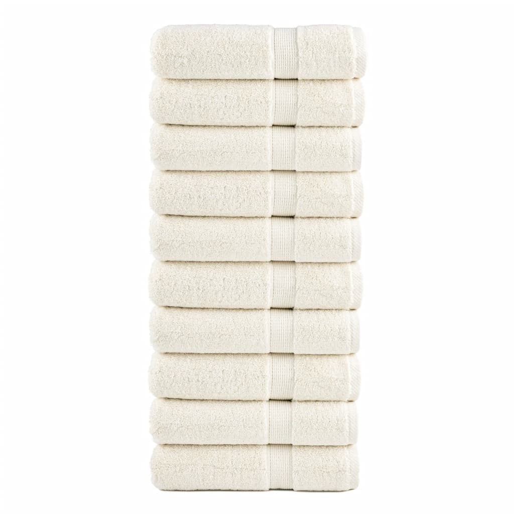 vidaXL Premium Hand Towels SOLUND 10 pcs Cream 50x100 cm 600 gsm
