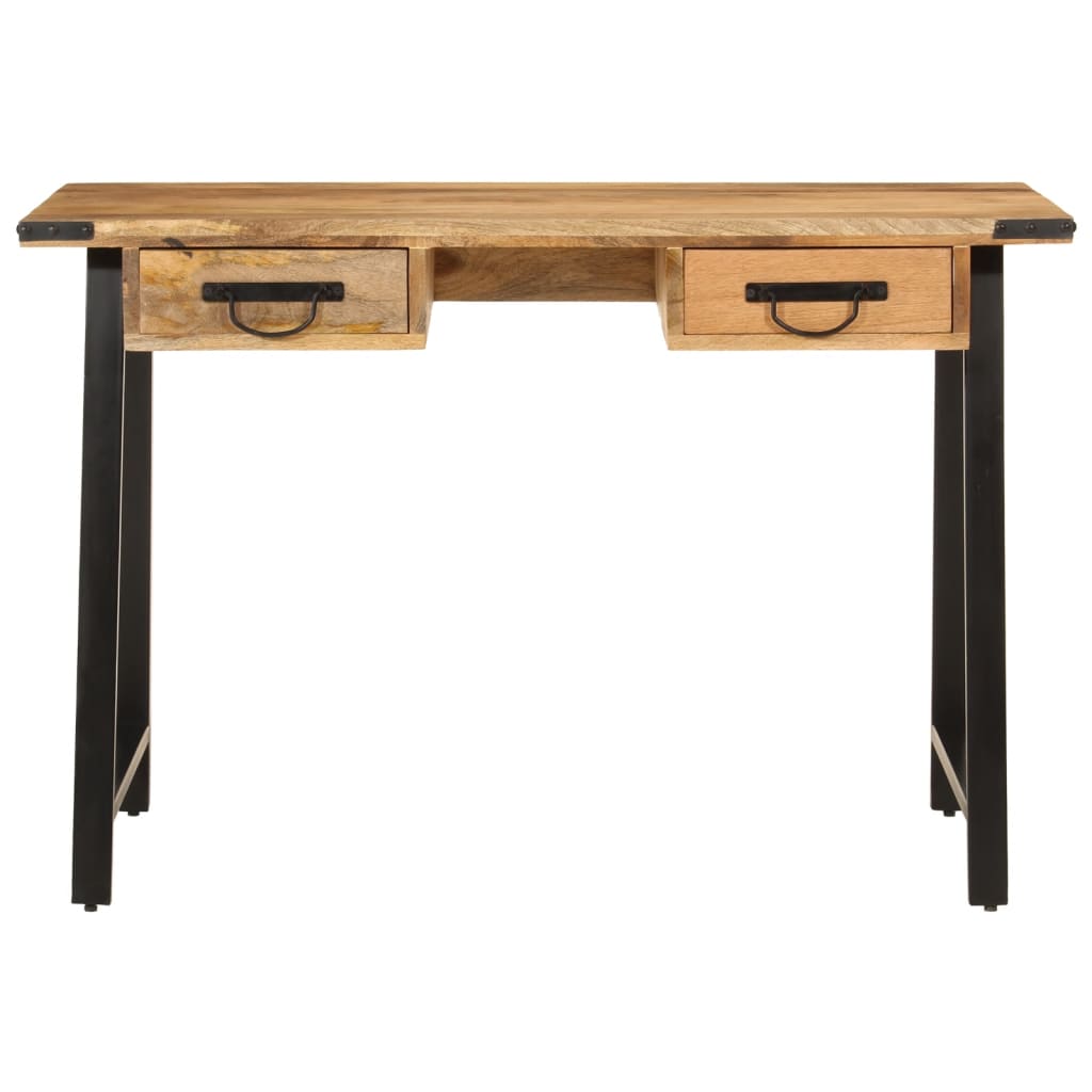 vidaXL Desk with Drawers 105x55x70 cm Solid Wood Mango and Iron - Brown