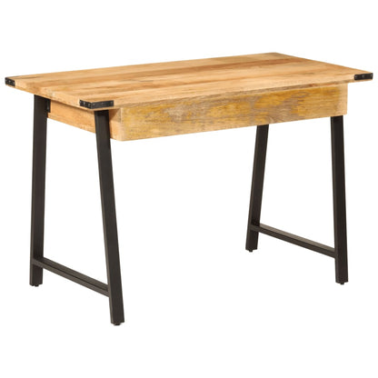 vidaXL Desk with Drawers 105x55x70 cm Solid Wood Mango and Iron - Brown
