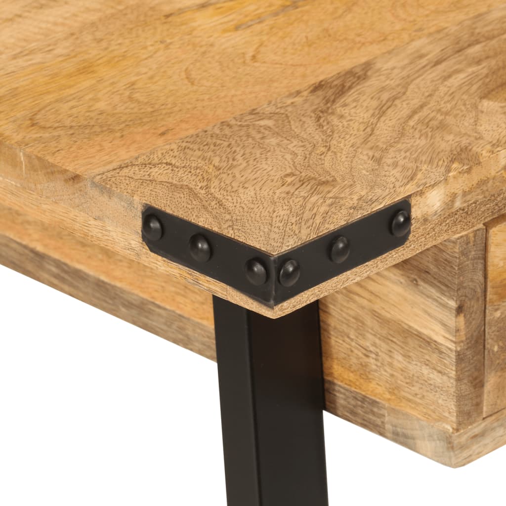 vidaXL Desk with Drawers 105x55x70 cm Solid Wood Mango and Iron - Brown