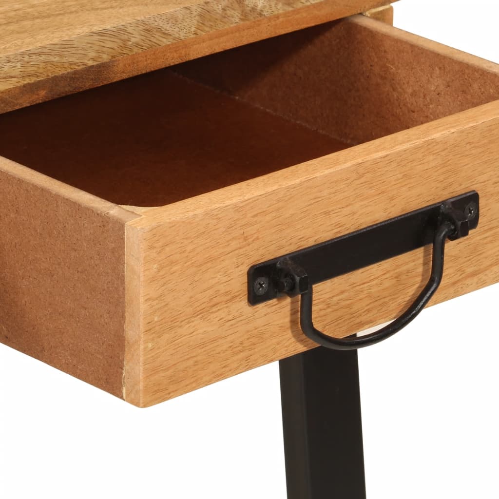 vidaXL Desk with Drawers 105x55x70 cm Solid Wood Mango and Iron - Brown
