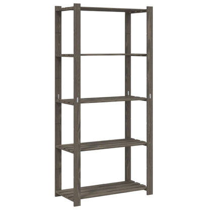 vidaXL 5-Tier Storage Rack Grey 80x38x170 cm Solid Wood Pine