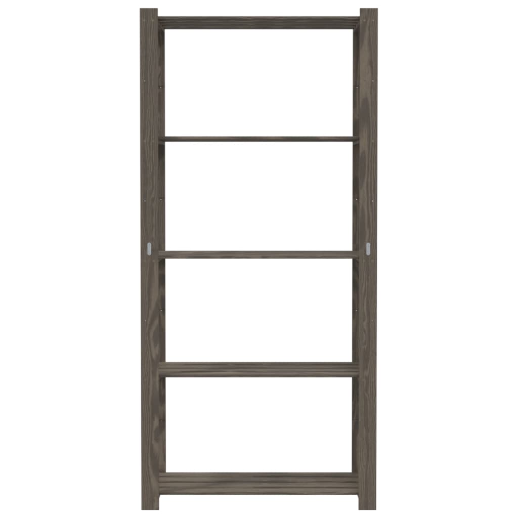 vidaXL 5-Tier Storage Rack Grey 80x38x170 cm Solid Wood Pine