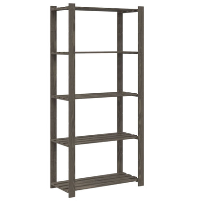 vidaXL 5-Tier Storage Rack Grey 80x38x170 cm Solid Wood Pine