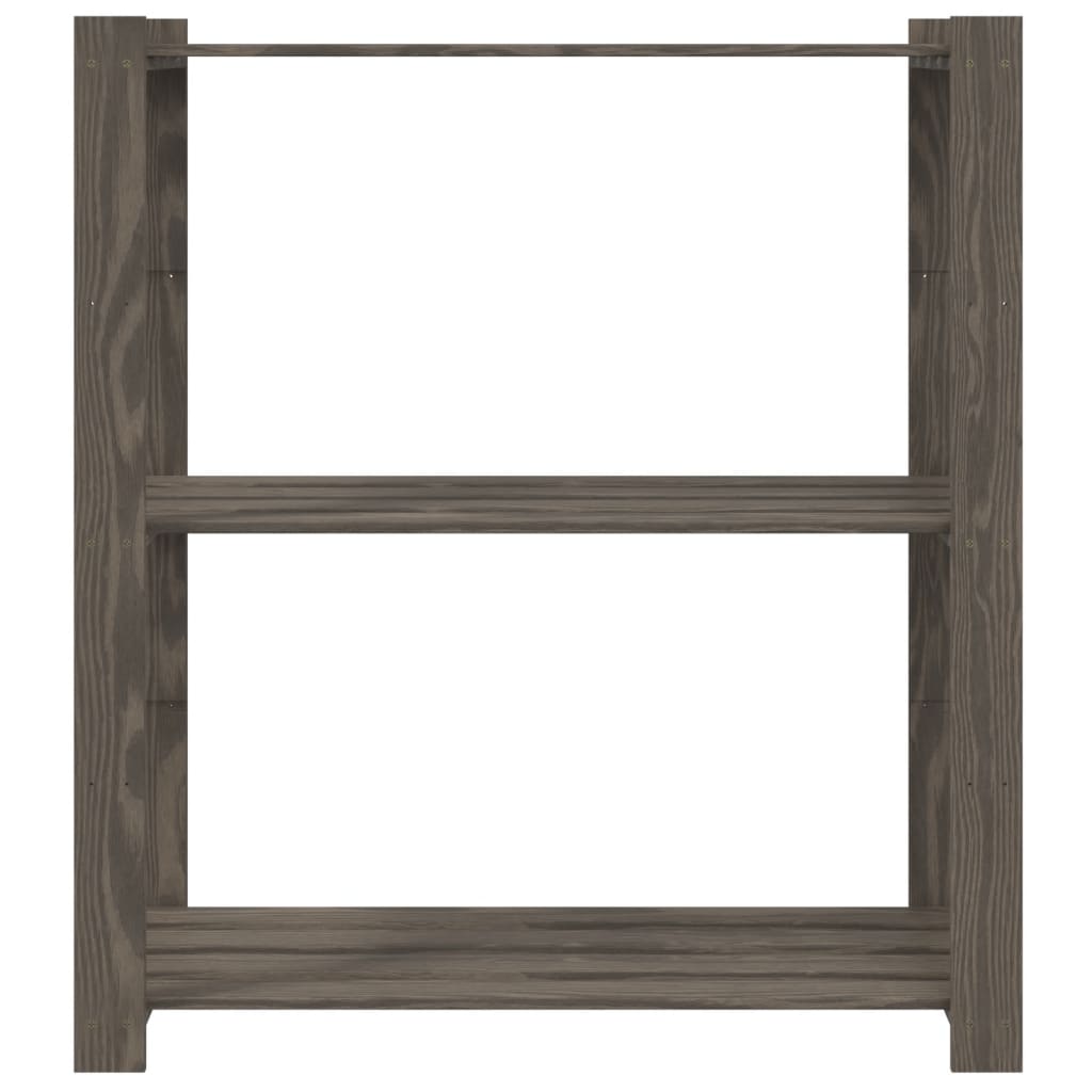 vidaXL 3-Tier Storage Rack Grey 80x38x90 cm Solid Wood Pine