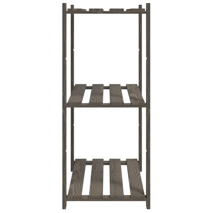 vidaXL 3-Tier Storage Rack Grey 80x38x90 cm Solid Wood Pine