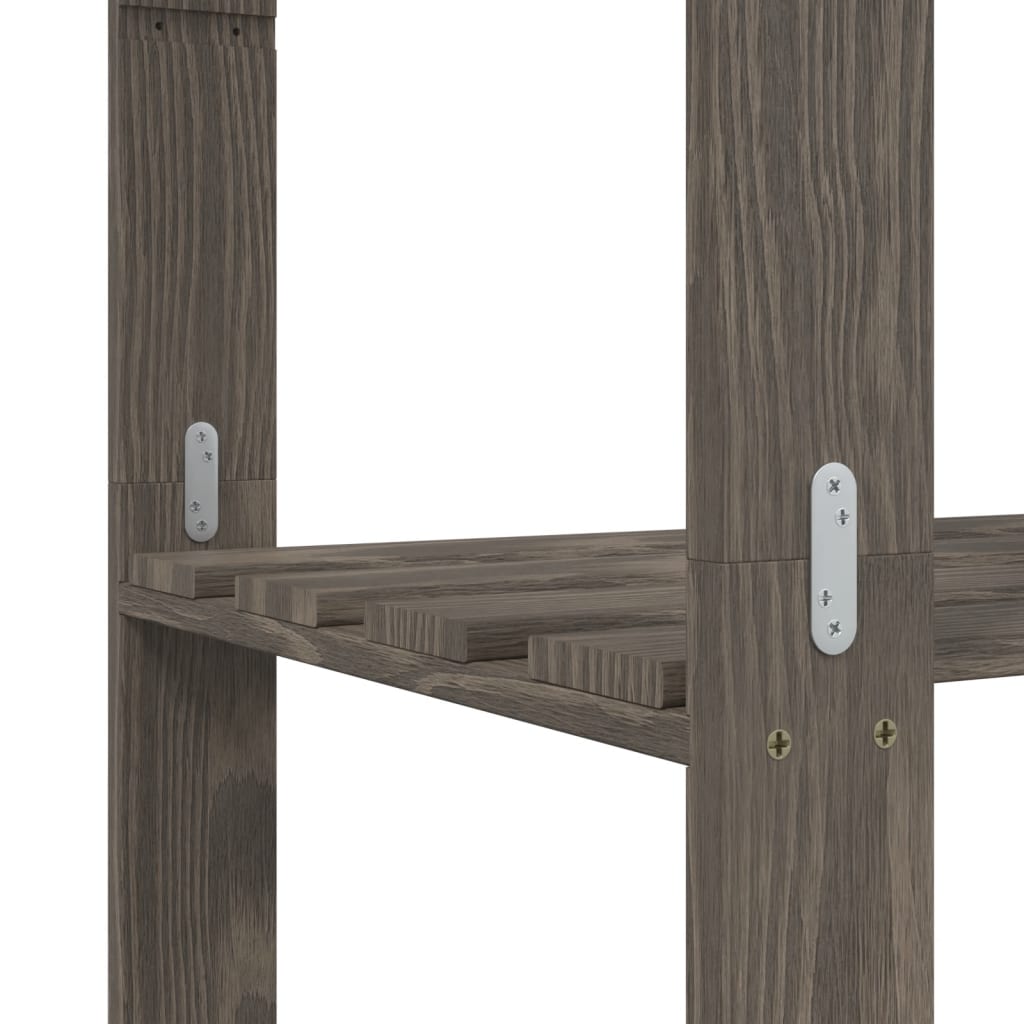 vidaXL 3-Tier Storage Rack Grey 80x38x90 cm Solid Wood Pine