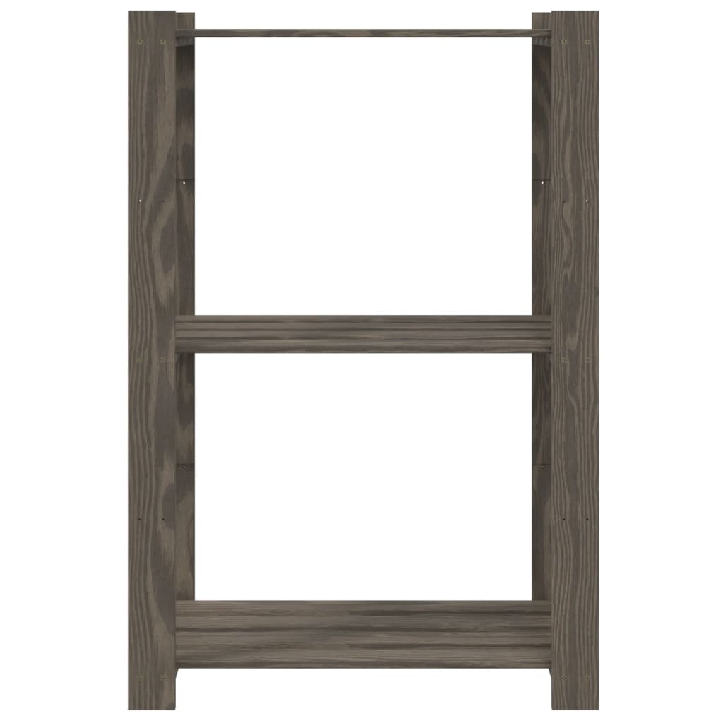 vidaXL 3-Tier Storage Rack Grey 60x38x90 cm Solid Wood Pine