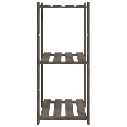 vidaXL 3-Tier Storage Rack Grey 60x38x90 cm Solid Wood Pine