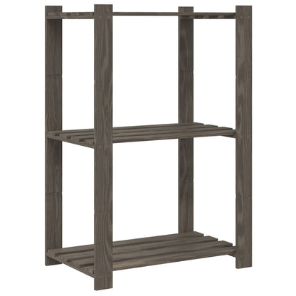 vidaXL 3-Tier Storage Rack Grey 60x38x90 cm Solid Wood Pine