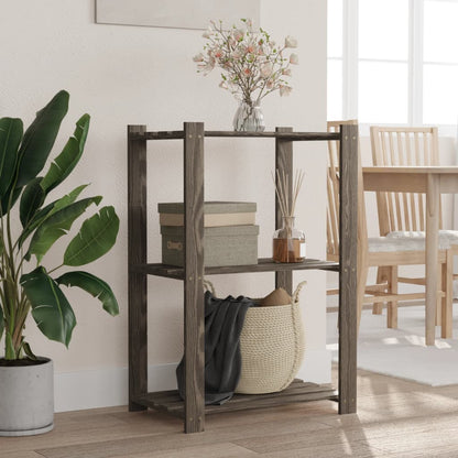 vidaXL 3-Tier Storage Rack Grey 60x38x90 cm Solid Wood Pine