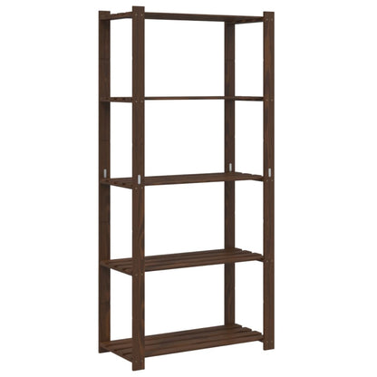 vidaXL 5-Tier Storage Rack Brown 80x38x170 cm Solid Wood Pine