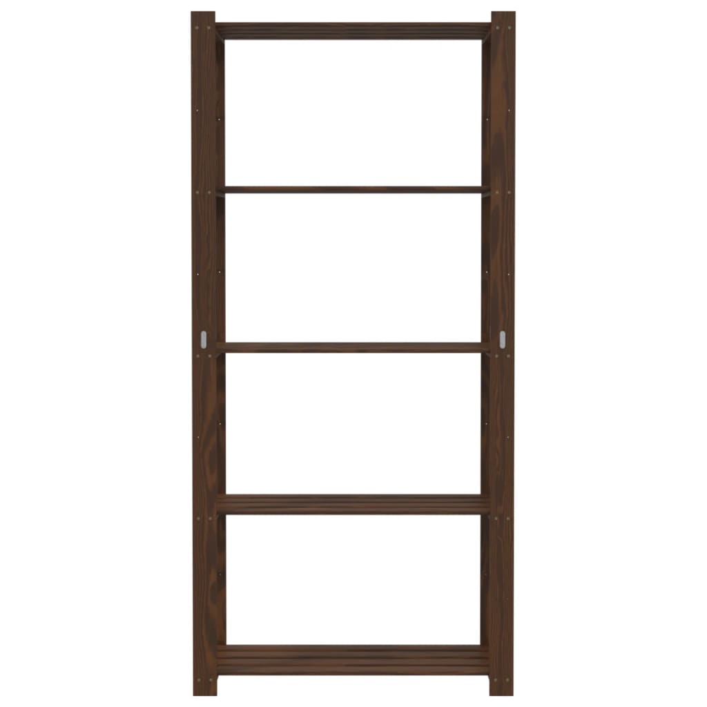 vidaXL 5-Tier Storage Rack Brown 80x38x170 cm Solid Wood Pine