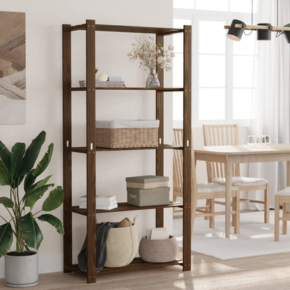 vidaXL 5-Tier Storage Rack Brown 80x38x170 cm Solid Wood Pine