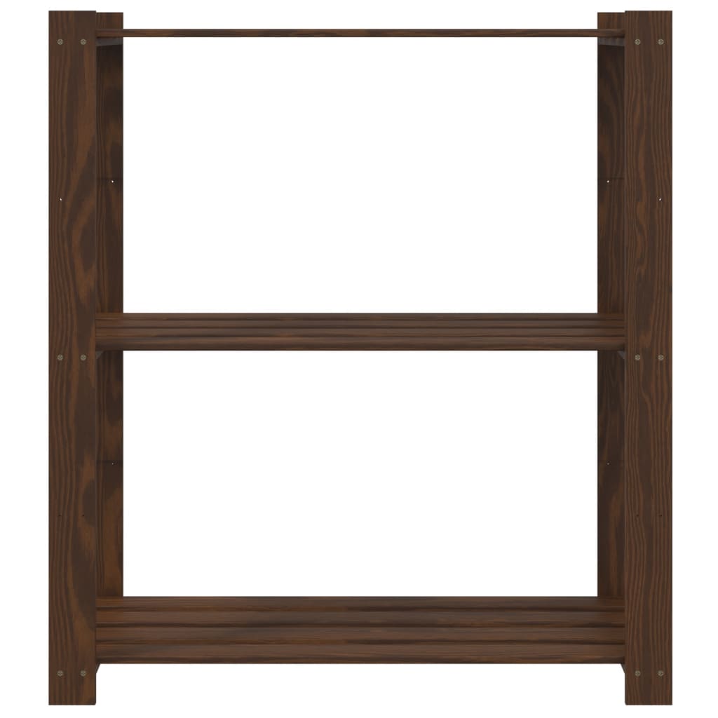 vidaXL 3-Tier Storage Rack Brown 80x38x90 cm Solid Wood Pine