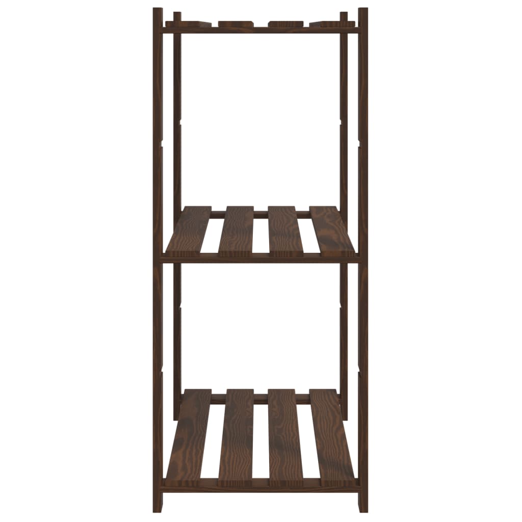 vidaXL 3-Tier Storage Rack Brown 80x38x90 cm Solid Wood Pine