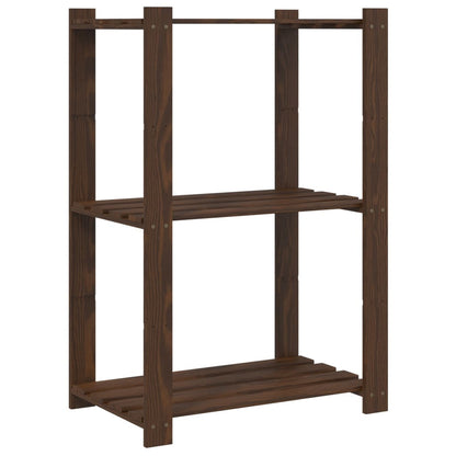 vidaXL 3-Tier Storage Rack Brown 60x38x90 cm Solid Wood Pine