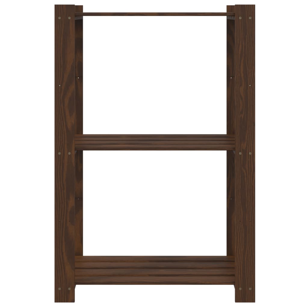 vidaXL 3-Tier Storage Rack Brown 60x38x90 cm Solid Wood Pine