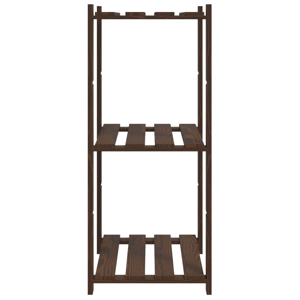 vidaXL 3-Tier Storage Rack Brown 60x38x90 cm Solid Wood Pine